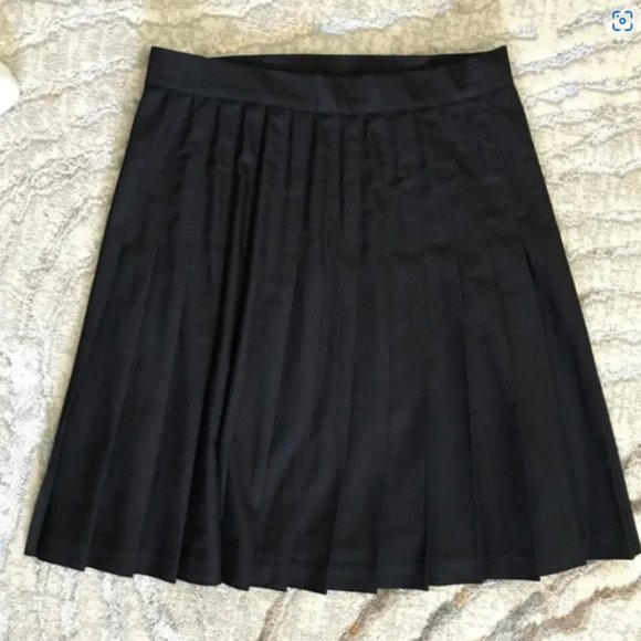 American Apparel Dark Academia Black Skirt with Pleats - Picture 2 of 5